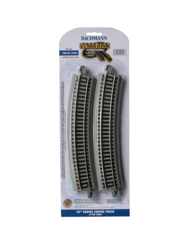 Bachmann Pista Curva E-Z Track 55,88 cm Riel Níquel HO