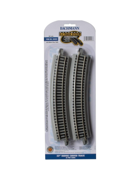 Bachmann Pista Curva E-Z Track 55,88 cm Riel Níquel HO