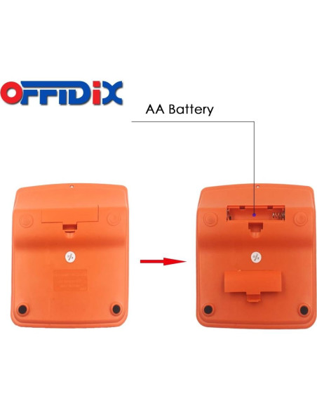 Calculadora OFFIDIX Electrónica Solar 12 Dígitos Naranja