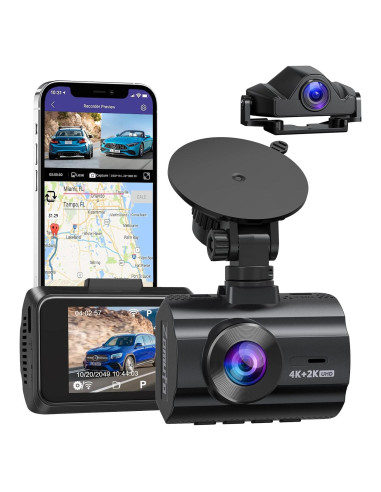 Cámara Dash 4K LAMONKE Delantera y Trasera con GPS y WiFi