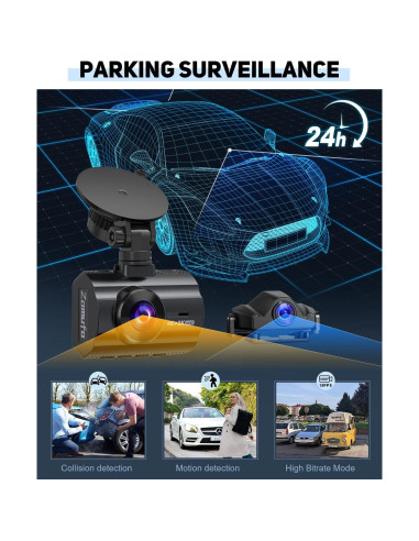 Cámara Dash 4K LAMONKE Delantera y Trasera con GPS y WiFi