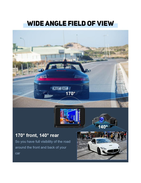 Cámara Dash 4K LAMONKE Delantera y Trasera con GPS y WiFi