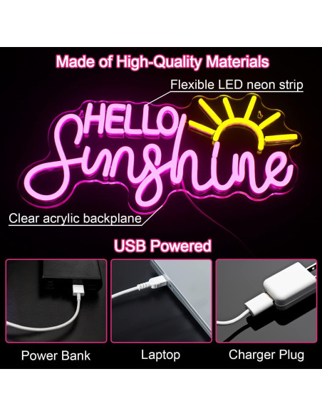 Letrero Neón Hola Sol Horseneon 22x42cm Decoración Pared Letrero Neón Hola Sol Horseneon 22x42cm Decoración Pared