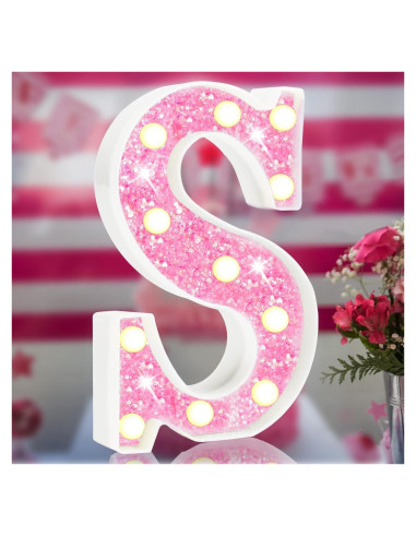 Letras Iluminadas LED Rosa Elnsivo - Luz Nocturna Decorativa