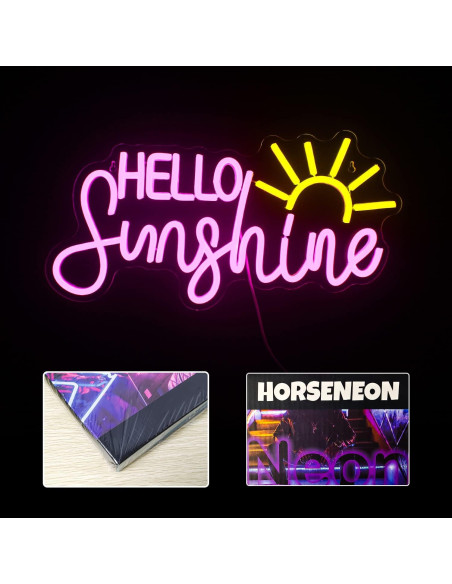 Letrero Neón Hola Sol Horseneon 22x42cm Decoración Pared Letrero Neón Hola Sol Horseneon 22x42cm Decoración Pared