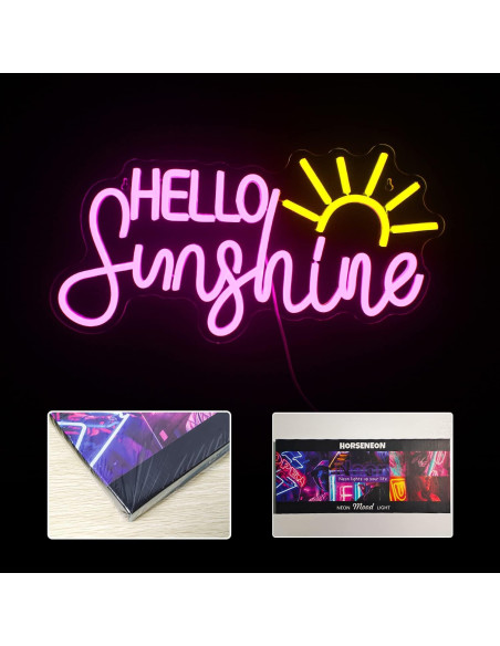 Letrero Neón Hola Sol Horseneon 22x42cm Decoración Pared Letrero Neón Hola Sol Horseneon 22x42cm Decoración Pared