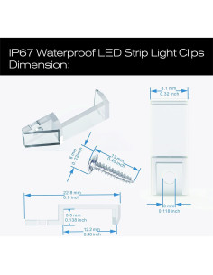 100 Clips de Montaje para Tiras LED IP67 ATB-WL00410 10-12mm 2