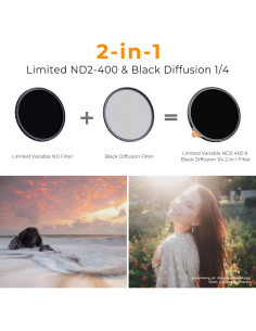 Filtro ND Variable K&F Concept 55mm 1-9 Pasos y Difusión 2