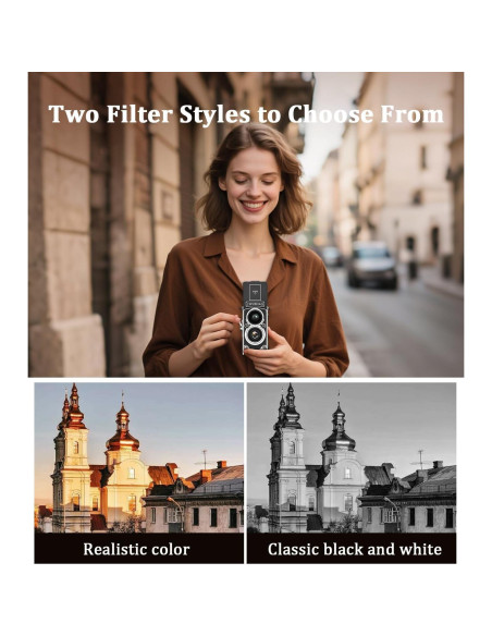 Cámara Digital Retro TURN RAISE 12MP 1080P Compacta Negra