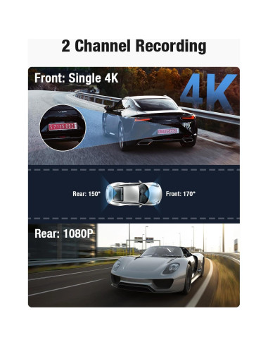 Cámara Dash OMAR M572 4K Delantera y Trasera WiFi 5G