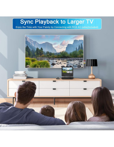 Reproductor DVD portátil PJGCWB 9.5" pantalla giratoria 7.5"