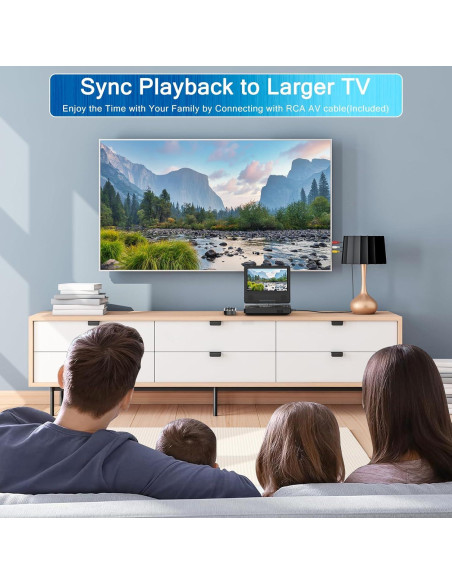 Reproductor DVD portátil PJGCWB 9.5" pantalla giratoria 7.5"