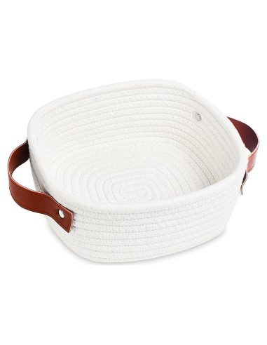 Cesta de Almacenamiento ABenkle Cuadrada 18x18x8 cm Blanca