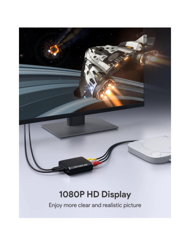 Convertidor RCA a HDMI WENTER 1080P para VCR y Consolas