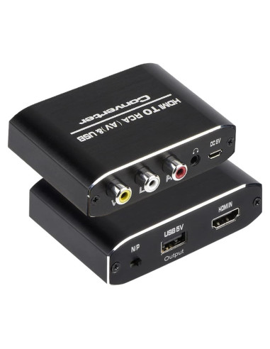 Convertidor HDMI a RCA Wonlyus 1080P AV 3RCA 5V USB