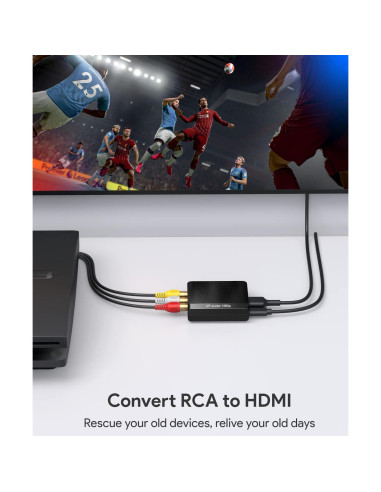Convertidor RCA a HDMI WENTER 1080P para VCR y Consolas
