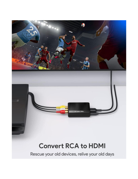 Convertidor RCA a HDMI WENTER 1080P para VCR y Consolas