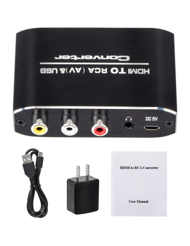 Convertidor HDMI a RCA Wonlyus 1080P AV 3RCA 5V USB