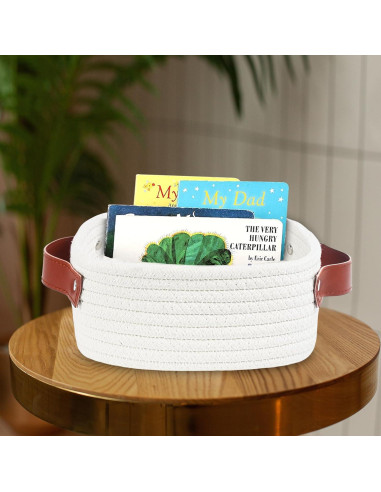 Cesta de Almacenamiento ABenkle Cuadrada 18x18x8 cm Blanca