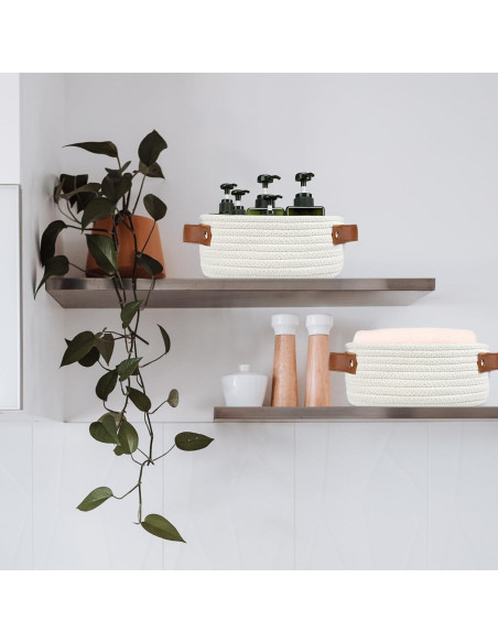 Cesta de Almacenamiento ABenkle Cuadrada 18x18x8 cm Blanca