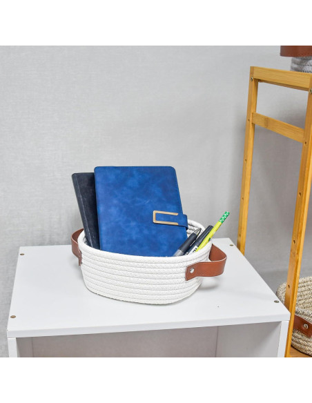 Cesta de Almacenamiento ABenkle Cuadrada 18x18x8 cm Blanca