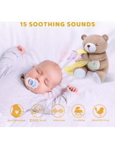 Oso Reversible BEREST para Dormir Bebé con Proyector y Sensor 2