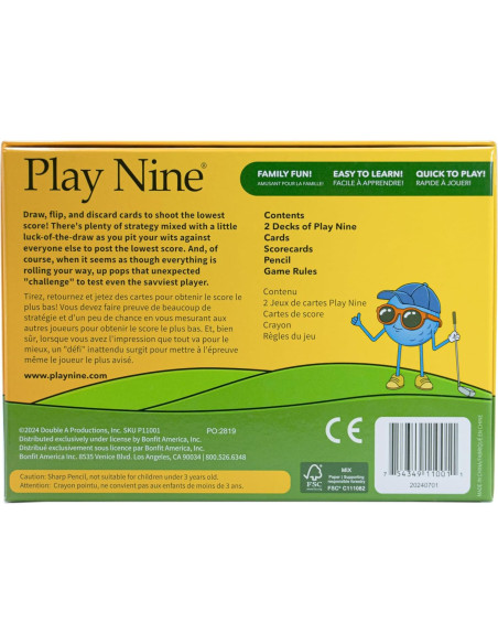 Juego de Cartas de Golf Bonfit Sport P11001 para 2-6 Jugadores