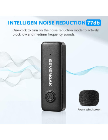 Micrófono Lavalier Inalámbrico Sevenoak SKM-W10 USB-C 10h Batería