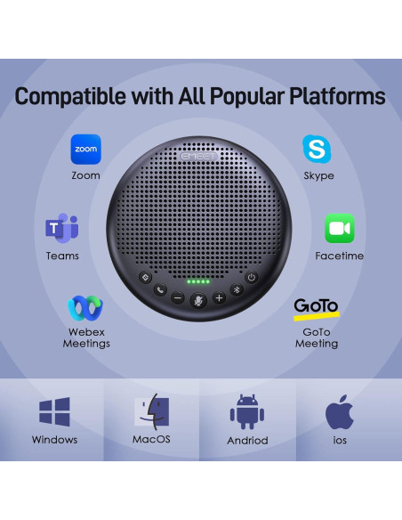 Webcam 4K EMEET S800 + Altavoz Bluetooth Luna Plus