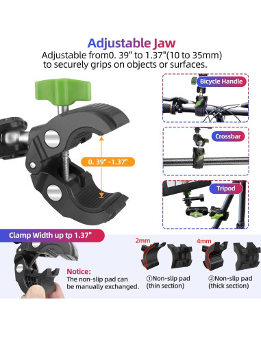 Abrazadera de Montaje para Cámara YAYOYA UBA-C1 con Adaptador GoPro