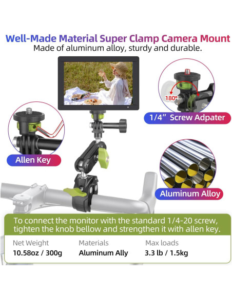 Abrazadera de Montaje para Cámara YAYOYA UBA-C1 con Adaptador GoPro