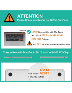 Funda Dura Mosiso para MacBook Air 15" M4 M3 M2 Rosa Bebé 2