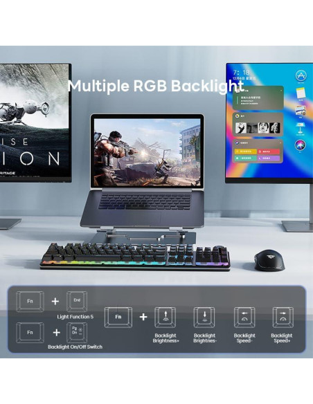 Combo Teclado Mecánico RGB y Ratón Inalámbrico NPET S21PRO