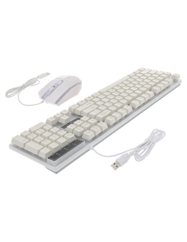 Teclado Mecánico USB Retroiluminado OSALADI Ergonómico Blanco