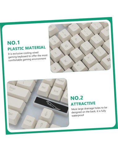 Teclado Mecánico USB Retroiluminado OSALADI Ergonómico Blanco