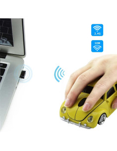 Mouse Inalambrico Usbkingdom Deportivo 1600DPI Amarillo 2