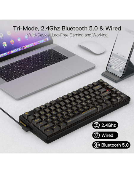 Teclado Mecánico Inalámbrico Redragon K649 PRO 82 Teclas RGB Teclado Mecánico Inalámbrico Redragon K649 PRO 82 Teclas RGB