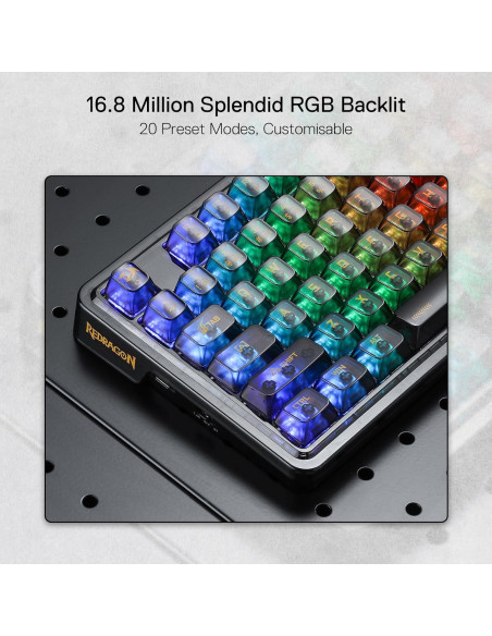 Teclado Mecánico Inalámbrico Redragon K649 PRO 82 Teclas RGB Teclado Mecánico Inalámbrico Redragon K649 PRO 82 Teclas RGB