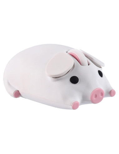 Ratón Bluetooth 5.1 Doble Modo Ergonomico Cerdo Blanco 1200DPI