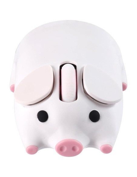 Ratón Bluetooth 5.1 Doble Modo Ergonomico Cerdo Blanco 1200DPI Ratón Bluetooth 5.1 Doble Modo Ergonomico Cerdo Blanco 1200DPI