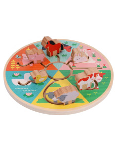 Laberinto Deslizante de Animales de Granja Petit Collage - Madera