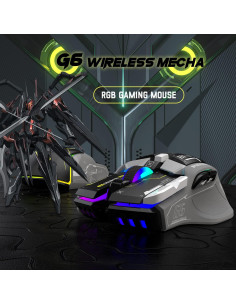 Ratón Gaming Attack Shark G6 - Conexión Cable/Inalámbrica/Bluetooth, 5 DPI hasta 4000, RGB 2