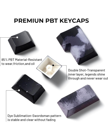 Juego de Teclas PBT Guerrero XVX para Teclados Mecánicos 134 Piezas