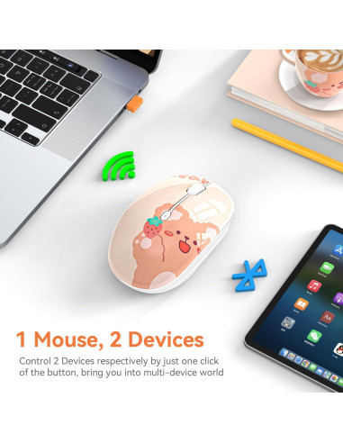 Ratón Inalámbrico FMOUSE M101 Kerry Bear, Silencioso, 2.4GHz