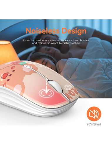 Ratón Inalámbrico FMOUSE M101 Kerry Bear, Silencioso, 2.4GHz