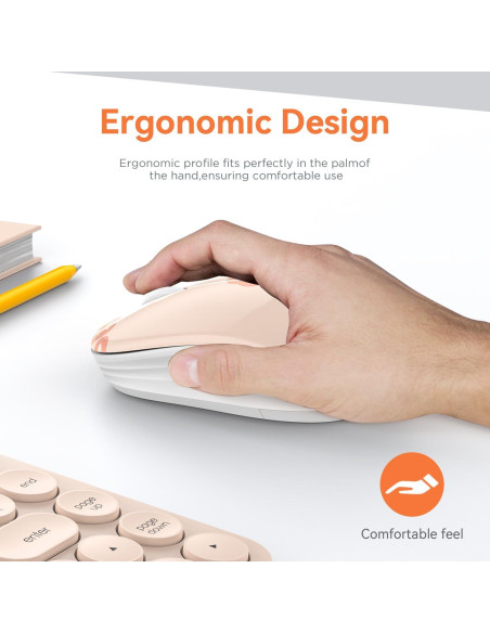 Ratón Inalámbrico FMOUSE M101 Kerry Bear, Silencioso, 2.4GHz