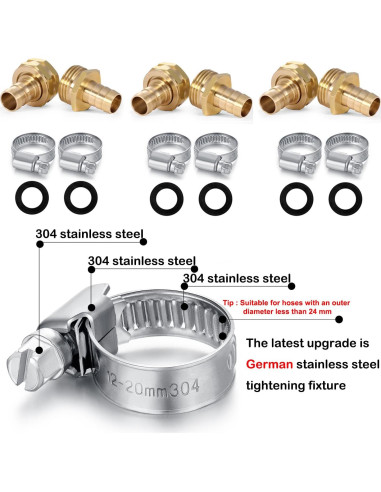 Conector de manguera de jardín YELUN 15.95mm 3 piezas