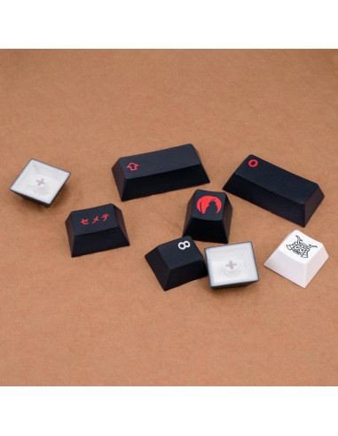 Capsulas de Teclado Mecánico GEKUCAP 129 Teclas Rojo Negro PBT
