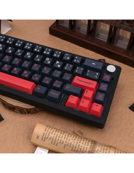 Capsulas de Teclado Mecánico GEKUCAP 129 Teclas Rojo Negro PBT