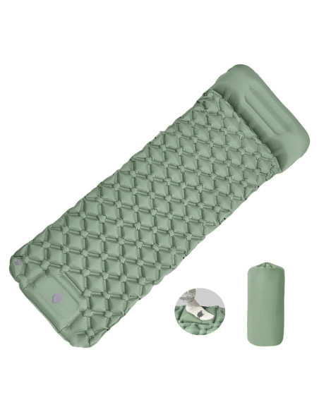 Colchón Inflable MEI&CO Individual Verde con Almohada y Bomba